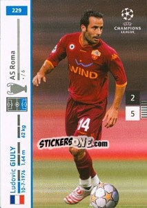 Sticker Ludovic Giuly - UEFA Champions League 2007-2008. Trading Cards Game n. 229 - Panini