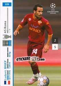 Sticker Ludovic Giuly - UEFA Champions League 2007-2008. Trading Cards Game - Panini