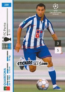 Sticker Quaresma - UEFA Champions League 2007-2008. Trading Cards Game n. 230 - Panini
