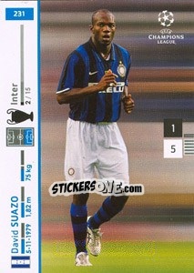 Sticker David Suazo - UEFA Champions League 2007-2008. Trading Cards Game n. 231 - Panini