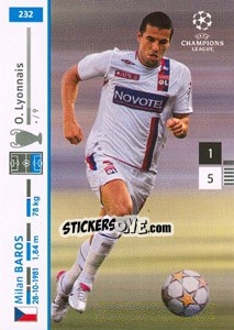 Sticker Milan Baros - UEFA Champions League 2007-2008. Trading Cards Game n. 232 - Panini