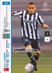Sticker Mert Nobre - UEFA Champions League 2007-2008. Trading Cards Game - Panini