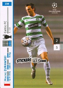 Sticker Maciej Zurawski - UEFA Champions League 2007-2008. Trading Cards Game n. 238 - Panini