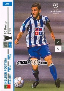 Sticker Helder Postiga - UEFA Champions League 2007-2008. Trading Cards Game n. 241 - Panini