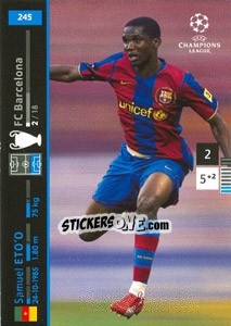 Sticker Samuel Eto'o - UEFA Champions League 2007-2008. Trading Cards Game n. 245 - Panini