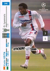 Sticker Kader Keita - UEFA Champions League 2007-2008. Trading Cards Game n. 246 - Panini