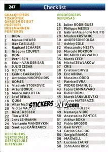 Sticker Checklist (1-58) - UEFA Champions League 2007-2008. Trading Cards Game n. 247 - Panini