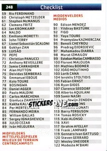 Sticker Checklist (59-122) - UEFA Champions League 2007-2008. Trading Cards Game n. 248 - Panini