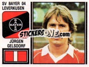 Sticker Jürgen Gelsdorf - German Football Bundesliga 1980-1981 - Panini