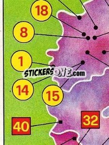 Sticker Landkarte Vereine 2. Liga - German Football Bundesliga 1980-1981 n. 432 - Panini