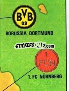 Sticker Landkarte Vereine 1. Liga - German Football Bundesliga 1980-1981 - Panini