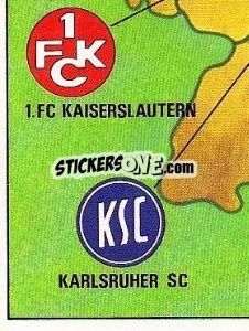 Cromo Landkarte Vereine 1. Liga - German Football Bundesliga 1980-1981 - Panini