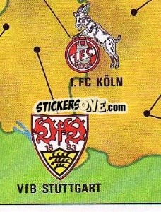 Sticker Landkarte Vereine 1. Liga - German Football Bundesliga 1980-1981 - Panini