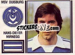 Sticker HansDieter Mitnegg - German Football Bundesliga 1980-1981 - Panini
