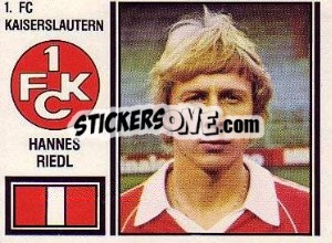 Cromo Hannes Riedl - German Football Bundesliga 1980-1981 - Panini