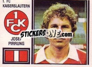 Cromo Josef Pirrung - German Football Bundesliga 1980-1981 - Panini