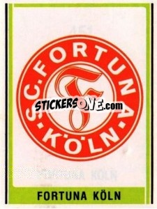 Cromo Fortuna Köln Wappen - German Football Bundesliga 1980-1981 - Panini