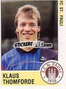 Cromo Klaus Thomforde - German Football Bundesliga 1988-1989 - Panini