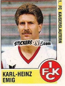 Sticker Karl-Heinz Emig - German Football Bundesliga 1988-1989 - Panini