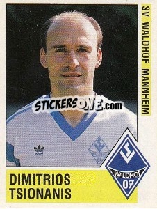 Cromo Dimitrios Tsionanis - German Football Bundesliga 1988-1989 - Panini