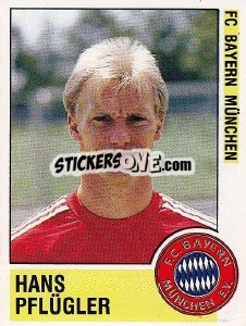 Sticker Hans Pflügler - German Football Bundesliga 1988-1989 - Panini