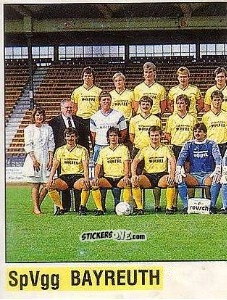 Sticker Mannschaft Bayreuth - German Football Bundesliga 1988-1989 - Panini