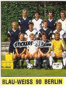 Cromo Mannschaft Blau-Weiss Berlin - German Football Bundesliga 1988-1989 - Panini