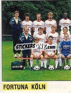 Sticker Mannschaft Fortuna Köln - German Football Bundesliga 1988-1989 - Panini
