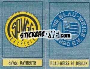 Sticker Bayreuth / Blau-Weiss Berlin - German Football Bundesliga 1988-1989 - Panini