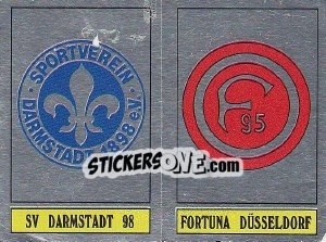 Sticker Darmstadt - Düsseldorf - German Football Bundesliga 1988-1989 - Panini