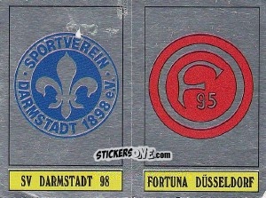 Sticker Darmstadt - Düsseldorf - German Football Bundesliga 1988-1989 - Panini