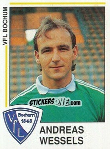Sticker Andreas Wessels - German Football Bundesliga 1990-1991 - Panini