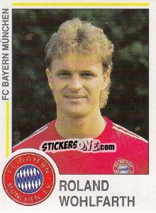 Sticker Roland Wohlfarth - German Football Bundesliga 1990-1991 n. 219 - Panini