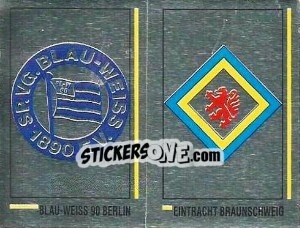 Sticker Wappen (Blau-Weiss 90 Berlin / Eintracht Braunschweig ) - German Football Bundesliga 1990-1991 - Panini