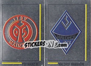 Sticker Wappen (FSV Mainz 05 / SV Waldhof Mannheim ) - German Football Bundesliga 1990-1991 - Panini