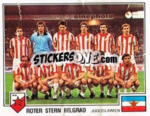 Sticker Red Stars Belgrade (Uefa Cup) - German Football Bundesliga 1978-1979 - Panini