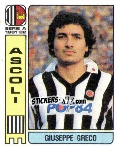 Cromo Giuseppe Greco - Calciatori 1981-1982 - Panini