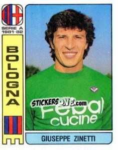 Sticker Giuseppe Zinetti - Calciatori 1981-1982 - Panini