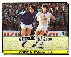 Figurina Grecia - Italia 0-2 - Calciatori 1981-1982 - Panini