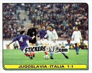 Sticker Jugoslavia - Italia 1-1