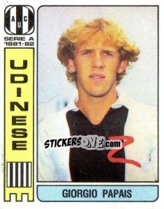 Sticker Giorgio Papais - Calciatori 1981-1982 n. 314 - Panini