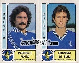 Sticker Pasquale Fanesi / Giovanni De Biasi - Calciatori 1981-1982 n. 329 - Panini