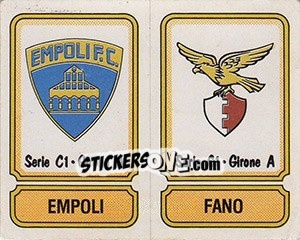 Sticker Scudetto Empoli / Fano - Calciatori 1981-1982 n. 336 - Panini