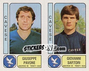 Sticker Giuseppe Pavone / Giovanni Sartori - Calciatori 1981-1982 n. 353 - Panini