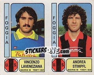 Sticker Vincenzo Laveneziana / Andrea Stimpfl - Calciatori 1981-1982 n. 371 - Panini