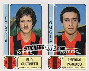 Sticker Elio Gustinetti / Amerigo Paradiso - Calciatori 1981-1982 n. 375 - Panini