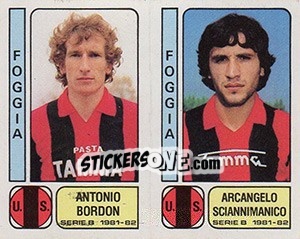 Sticker Antonio Bordon / Arcangelo Sciannimanico - Calciatori 1981-1982 - Panini