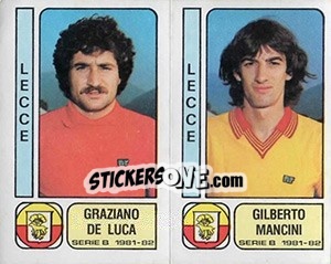 Cromo Graziano De Luca / Gilberto Mancini - Calciatori 1981-1982 - Panini