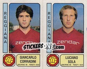 Sticker Giancarlo Corradini / Luciano Sola - Calciatori 1981-1982 n. 458 - Panini