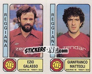 Cromo Ezio Galasso / Gianfrnaco Matteoli - Calciatori 1981-1982 - Panini